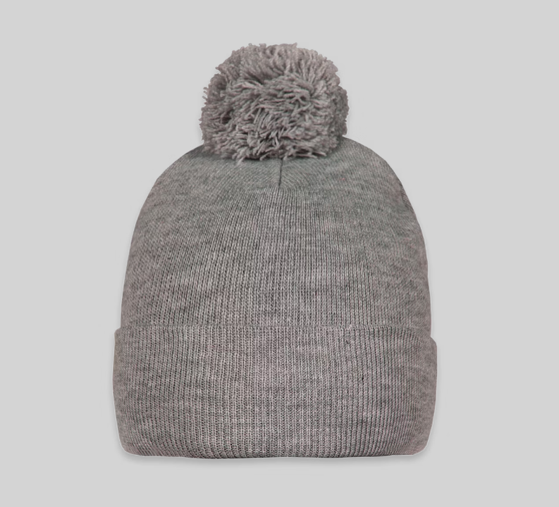 Heather Grey Pom-Pom Beanie