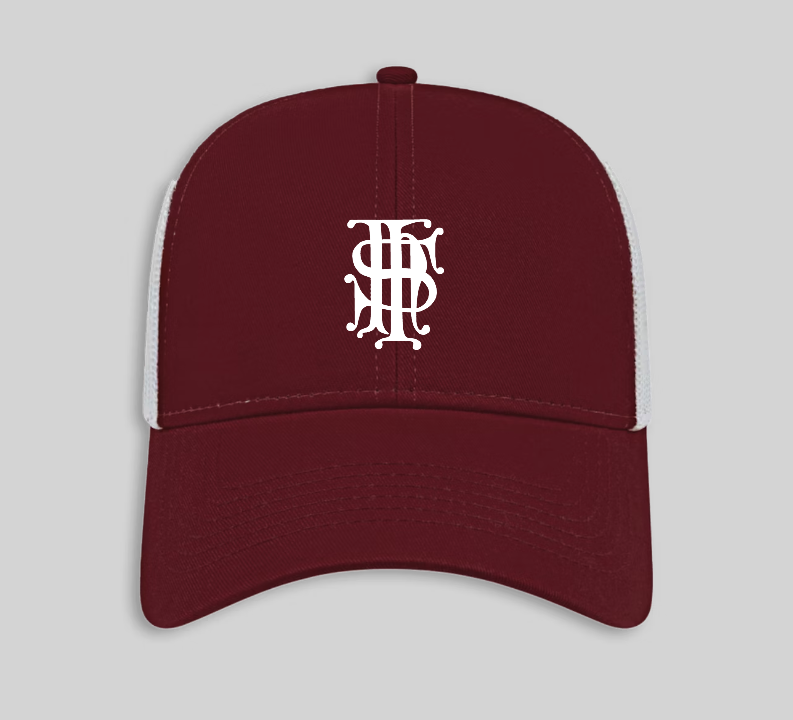Light Maroon & White Trucker