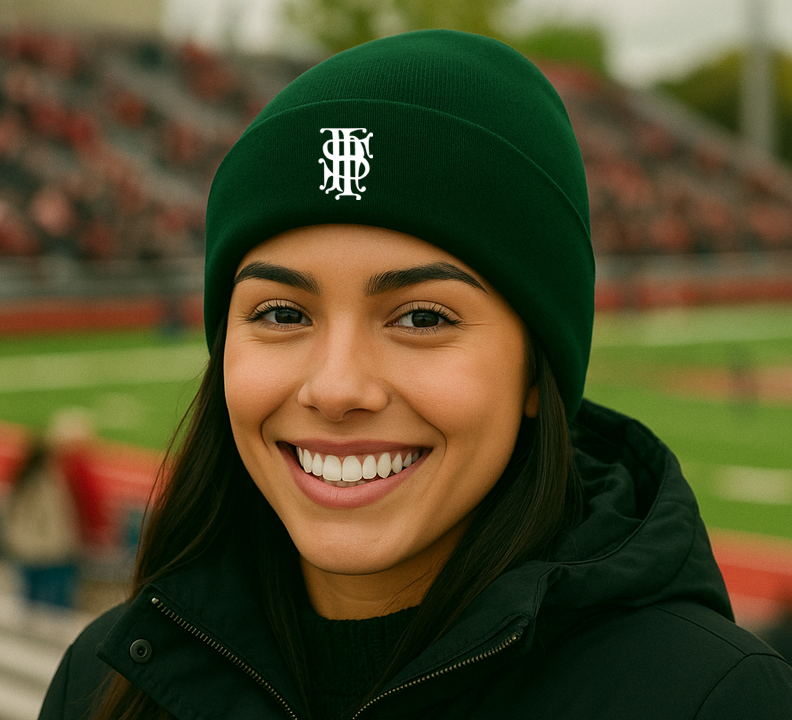 Athletic Green Fleece-Lined Beanie