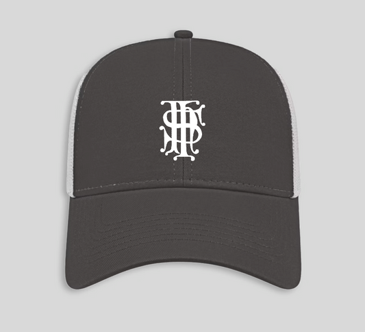 Charcoal & White Trucker Hat