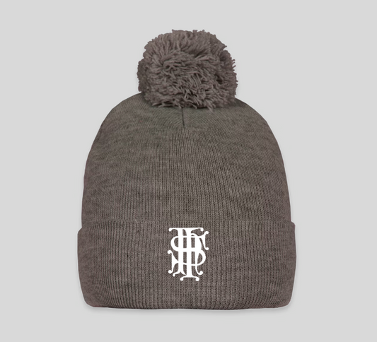 Dark Heather Grey Pom-Pom Beanie