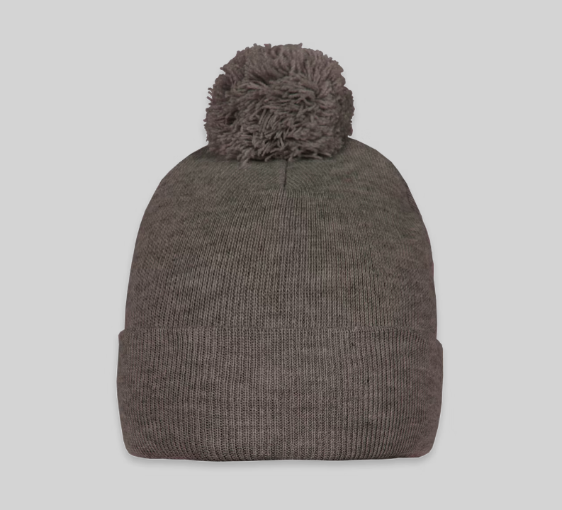 Dark Heather Grey Pom-Pom Beanie