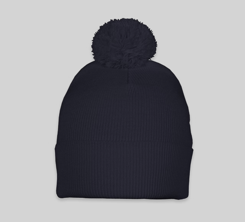 Navy Pom-Pom Beanie