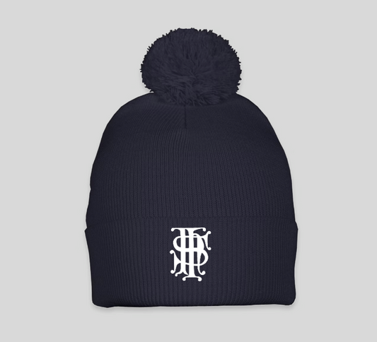 Navy Pom-Pom Beanie