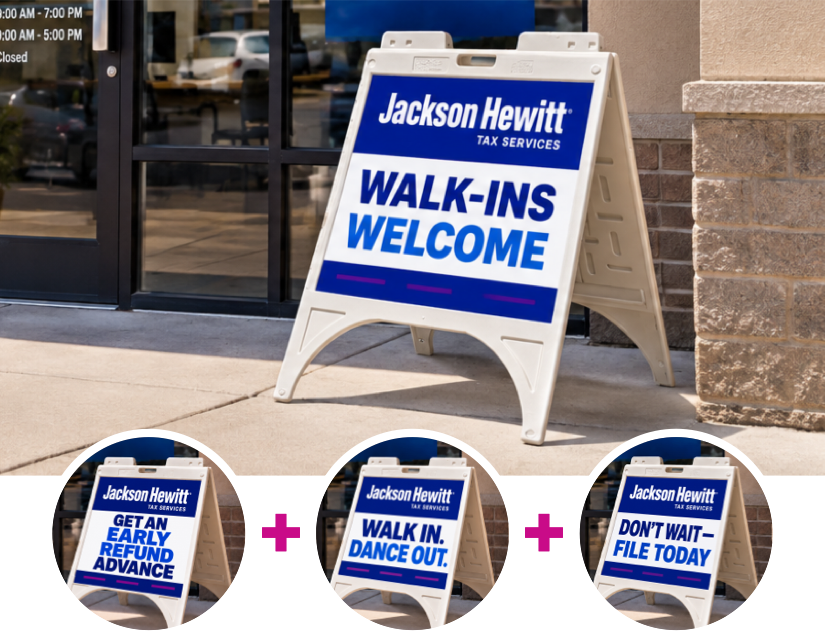 Sidewalk Message Board with Four Seasonal Panels
