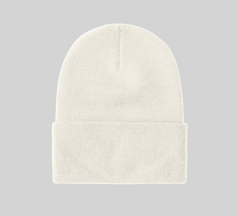 White Fleece-Lined Beanie