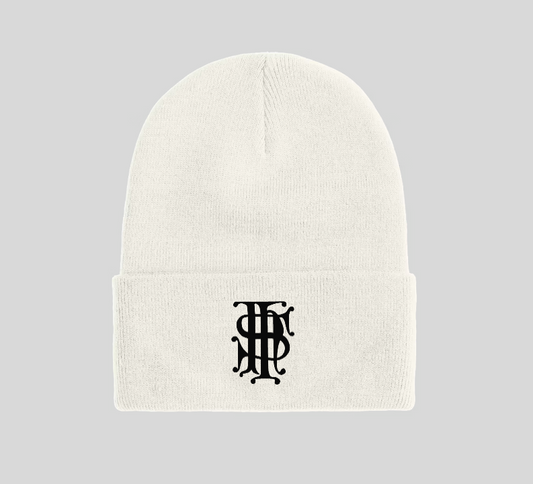 White Fleece-Lined Beanie