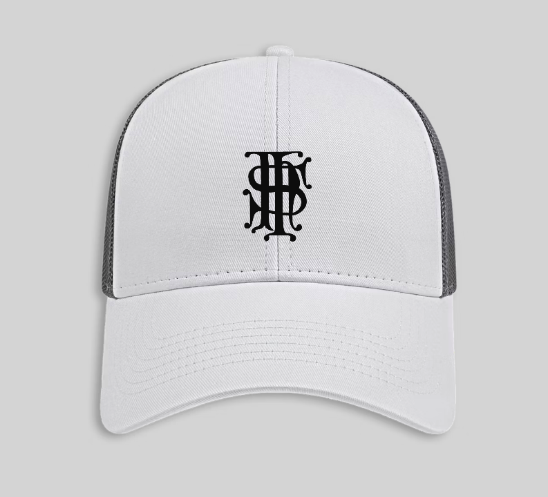 White & Charcoal Trucker Hat