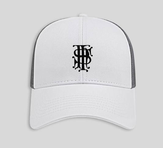 White & Charcoal Trucker Hat