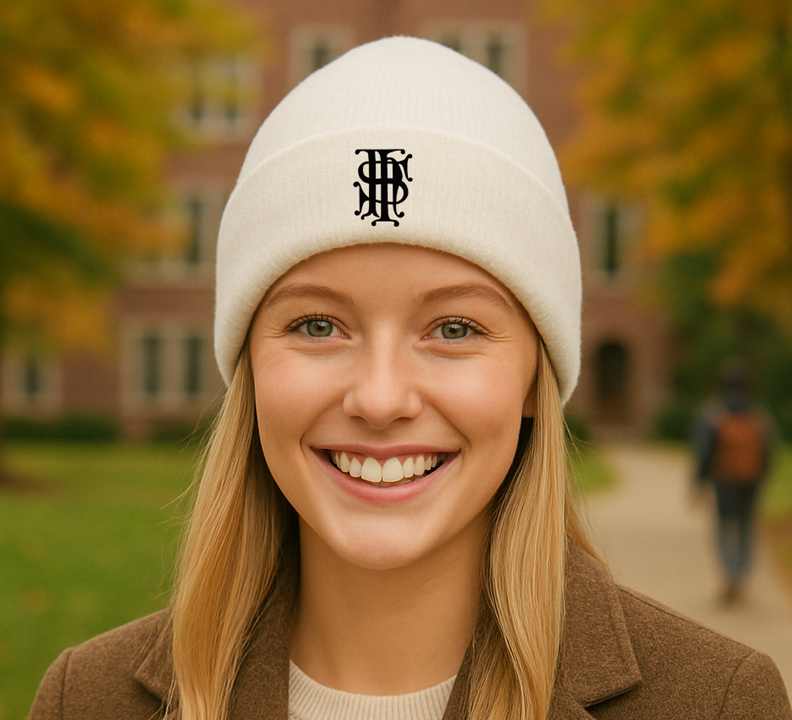 White Fleece-Lined Beanie
